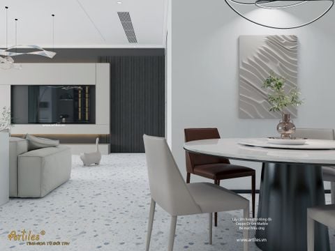  Gạch terrazzo đá sỏi trắng ngọc Art61202 