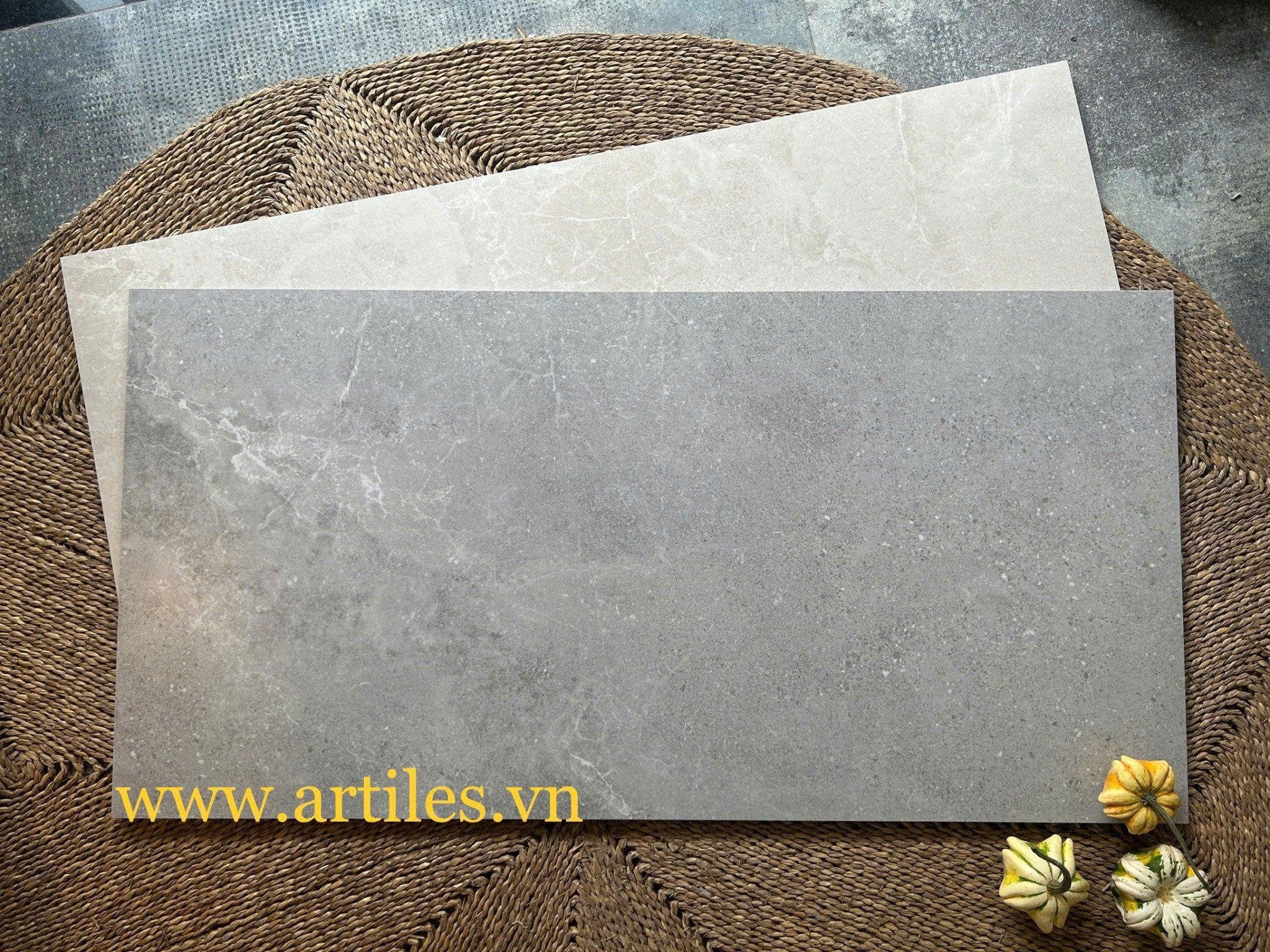Gạch vân đá xám 60x120cm bề mặt Satin Matt (Mờ mịn)
