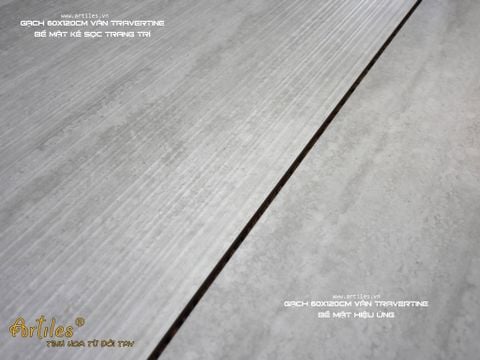  Gạch 60x120cm Nổi Sọc 3D Màu Xám 