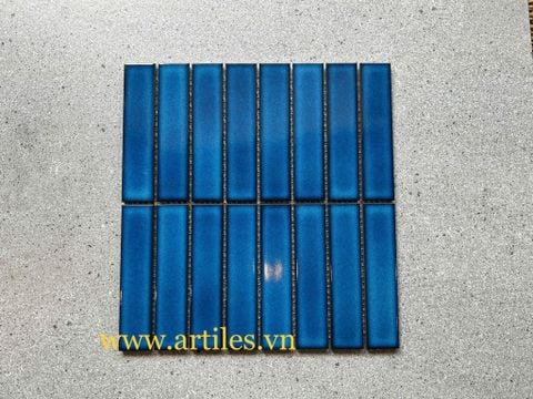  Mosaic que đũa men gốm màu xanh 