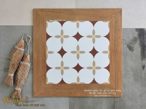  Gạch giả gỗ ghép gạch bông Art660025 