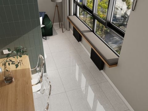  Gạch bóng kiếng vân terrazzo xám trắng 