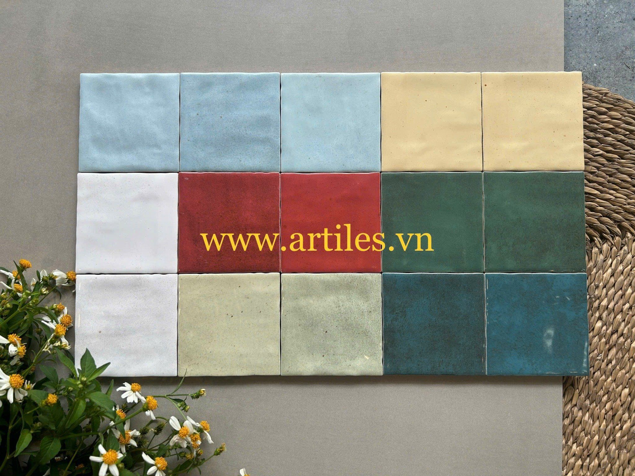 Gạch thẻ men gốm 100x100mm