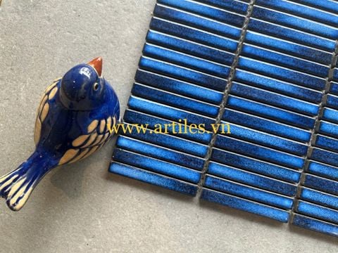  Gạch Stackbond (Mosaic que) xanh dương đậm 