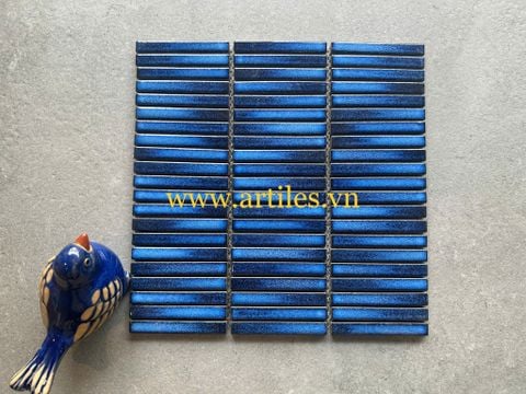  Gạch Stackbond (Mosaic que) xanh dương đậm 