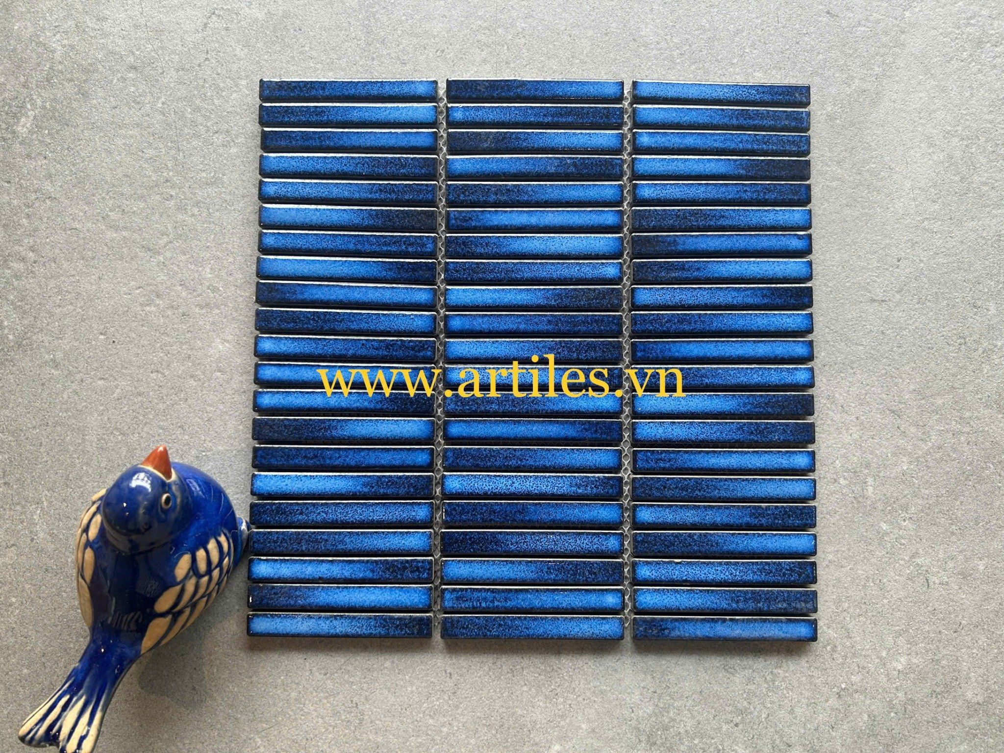 Gạch Stackbond (Mosaic que) xanh dương đậm