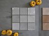 Gạch thẻ màu xám kem men bóng gợn sóng 100x100mm Art02G