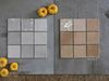 Gạch thẻ màu xám kem men bóng gợn sóng 100x100mm Art02G