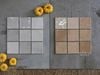 Gạch thẻ màu nâu vàng men bóng gợn sóng 100x100mm Art03G