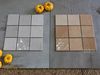 Gạch thẻ màu xám kem men bóng gợn sóng 100x100mm Art02G