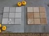 Gạch thẻ màu nâu vàng men bóng gợn sóng 100x100mm Art03G