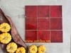 Gạch thẻ màu đỏ men bóng gợn sóng 100x100mm Art04G
