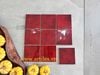 Gạch thẻ màu đỏ men bóng gợn sóng 100x100mm Art04G