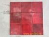 Gạch thẻ màu đỏ men mờ gợn sóng 100x100mm Art04M