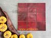 Gạch thẻ màu đỏ men mờ gợn sóng 100x100mm Art04M