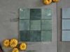 Gạch thẻ màu xanh dương men bóng gợn sóng 100x100mm Art06G