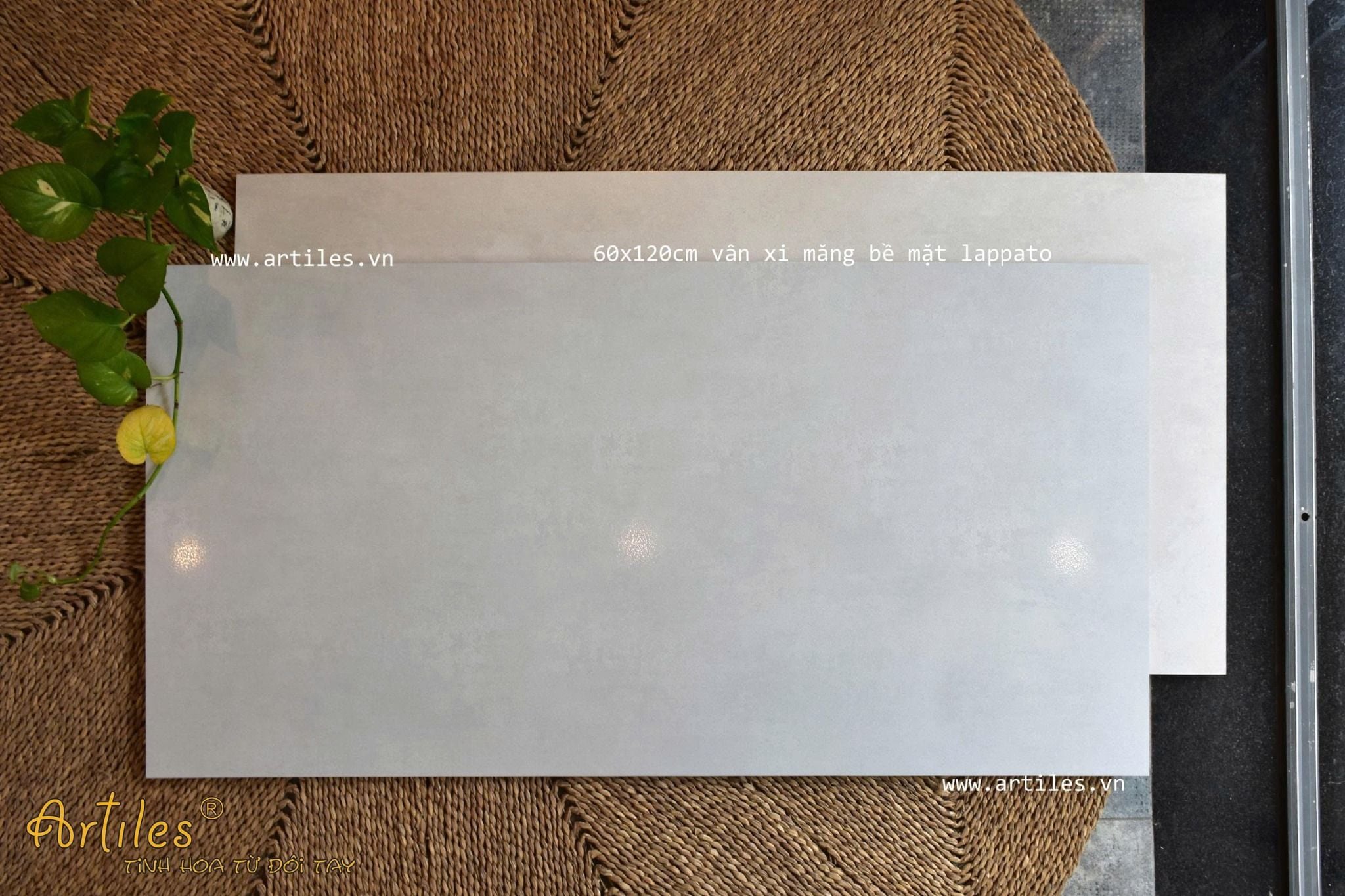 Gạch 60x120cm vân xi măng xám trắng