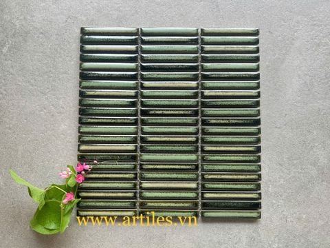  Gạch Stackbond (Mosaic que) xanh rêu 