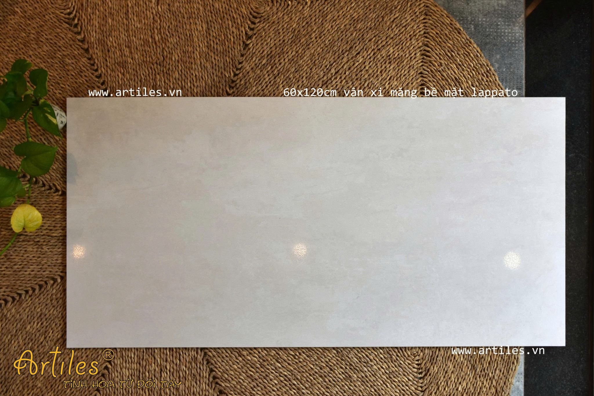 Gạch 60x120cm vân xi măng kem beige