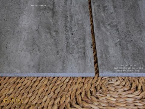  Gạch Travertine xám đậm Art3614 