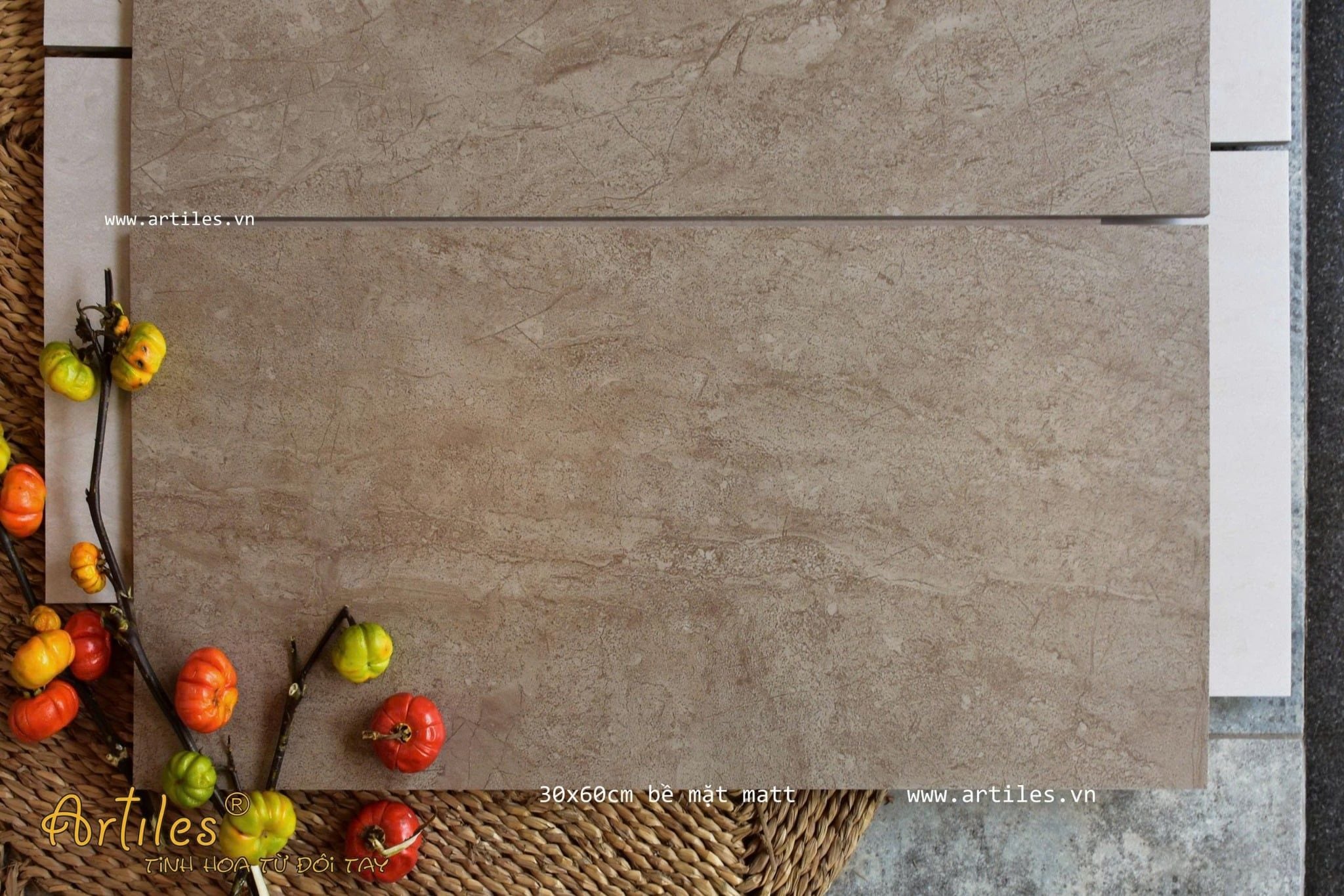 Gạch vân đá nâu mờ ốp lát Art3628M