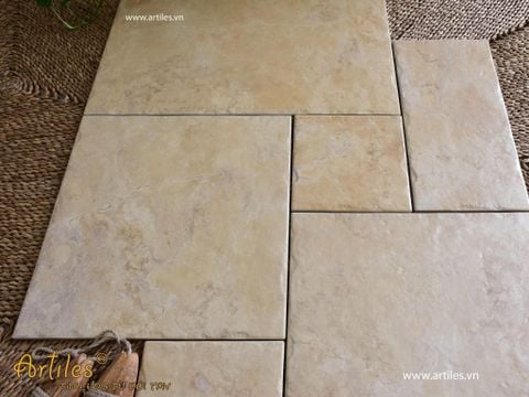  Gạch đá ốp lát decor mix size vân đá kem Art55M 