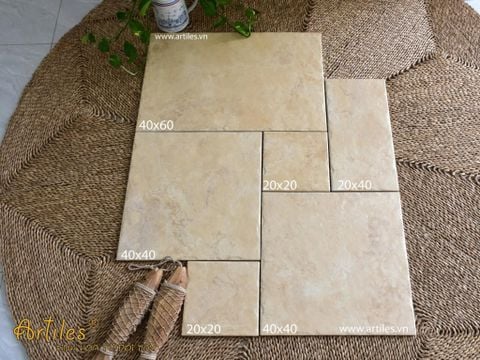  Gạch đá ốp lát decor mix size vân đá kem Art55M 