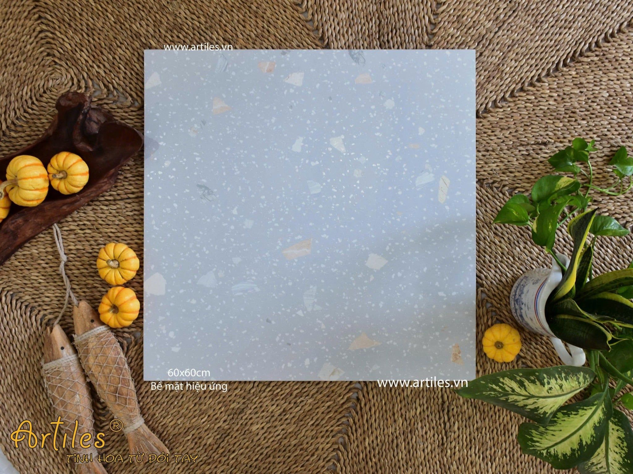 Gạch terrazzo đá sỏi xám ngọc Art6603