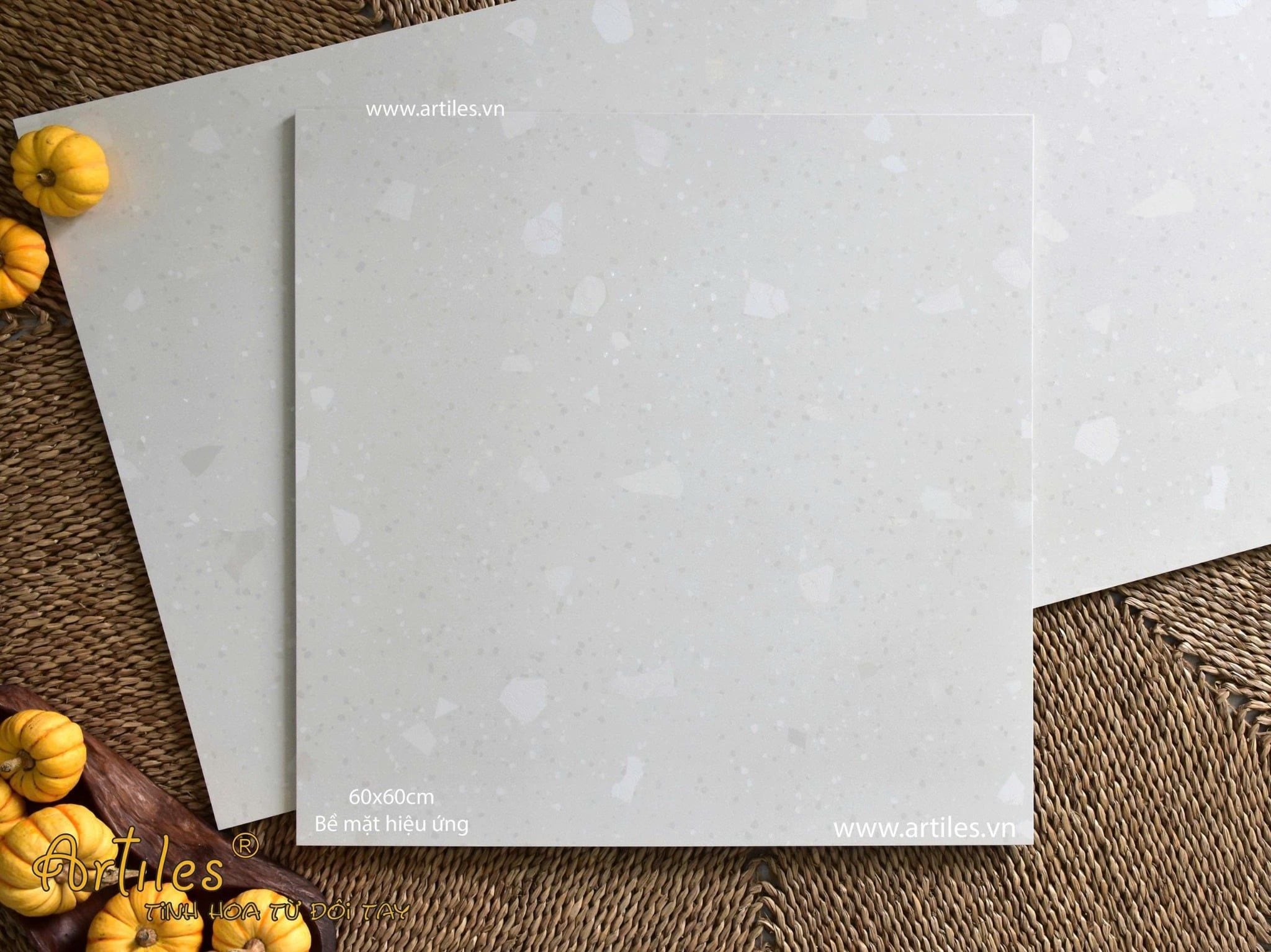 Gạch terrazzo đá sỏi trắng ngà Art6607
