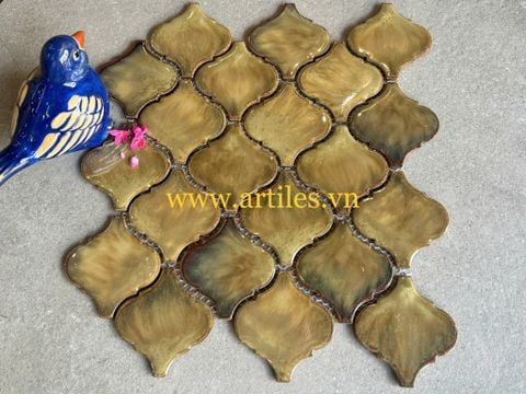  Gạch mosaic lồng đèn màu vàng đồng 