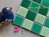 Gạch Mosaic Men Rạn mix màu xanh lá