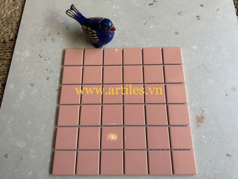  Gạch mosaic màu hồng bóng ArtG196 