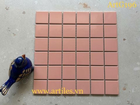  Gạch mosaic màu hồng bóng ArtG196 