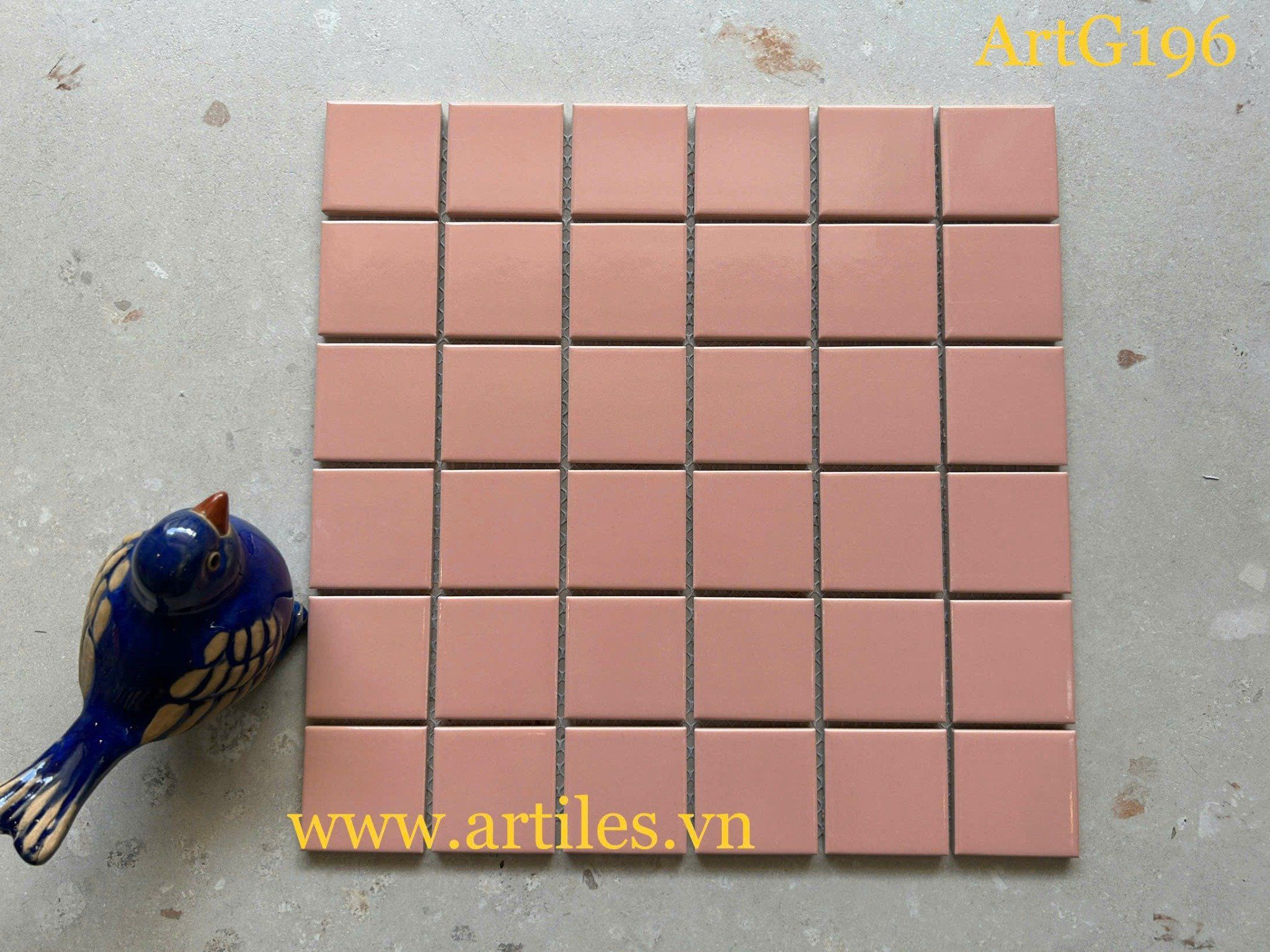 Gạch mosaic màu hồng bóng ArtG196
