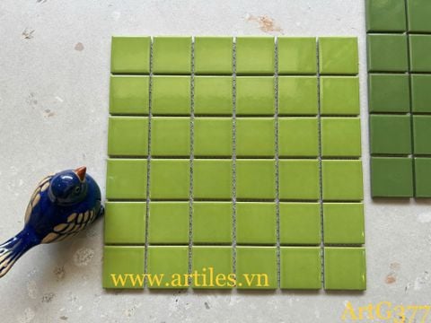  Gạch mosaic xanh lá bóng ArtG377 
