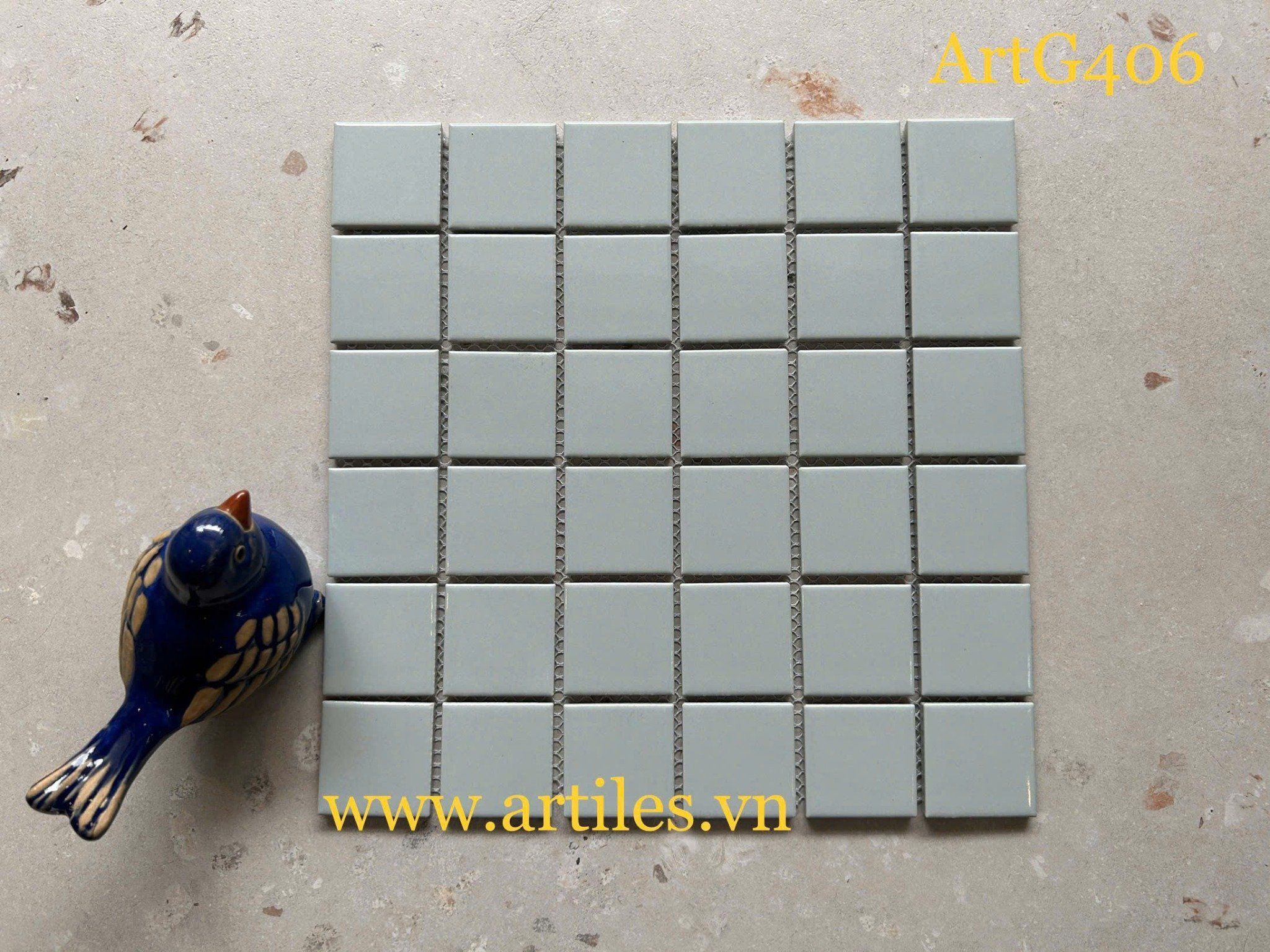 Gạch mosaic xám nhạt bóng ArtG406