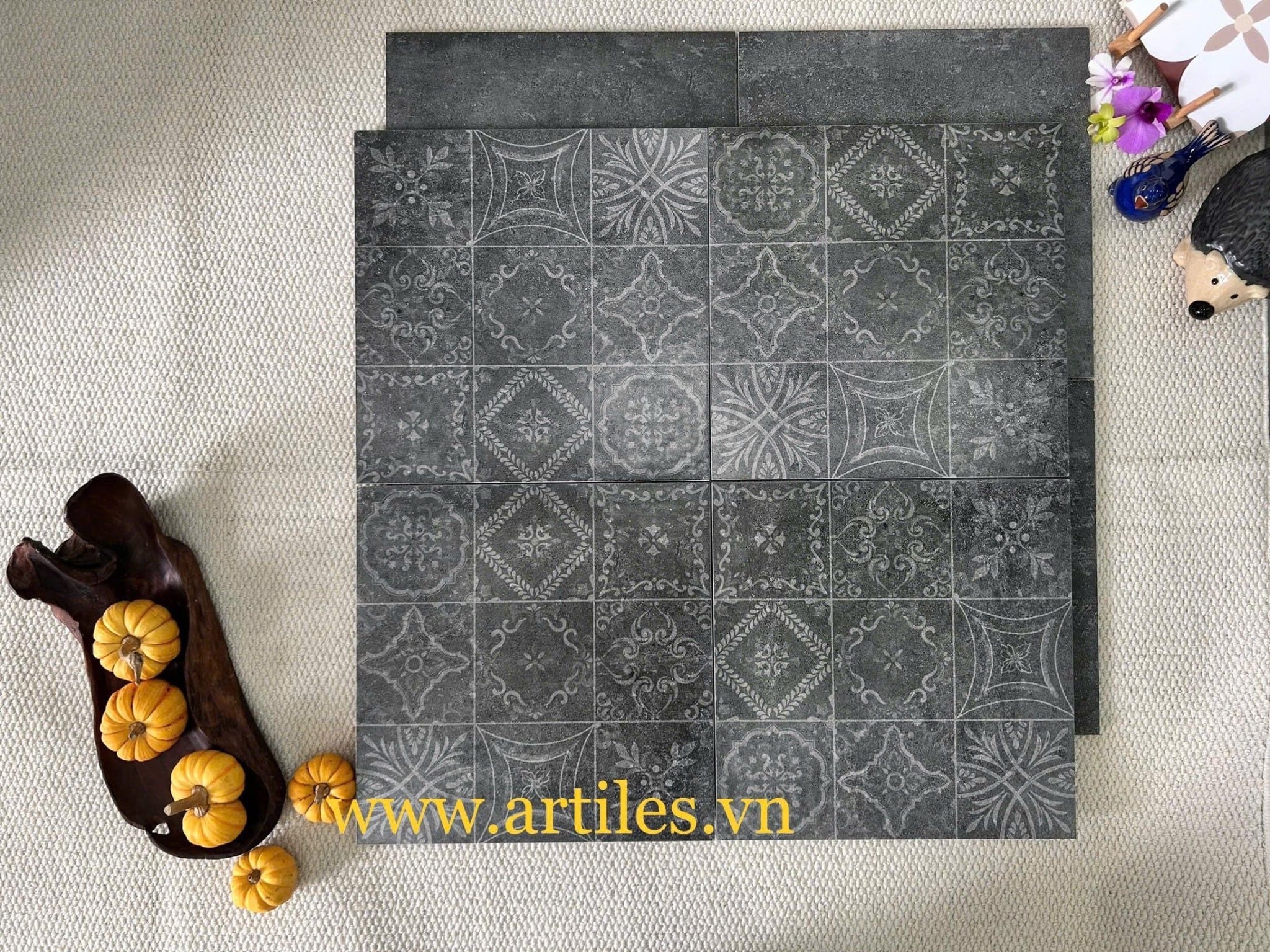 Gạch bông 40x40cm họa tiết giả cổ ArtG4153