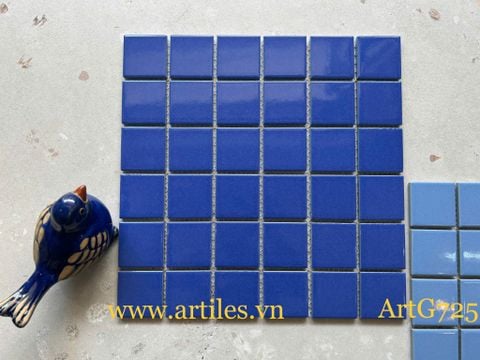  Gạch mosaic xanh dương đậm bóng ArtG725 
