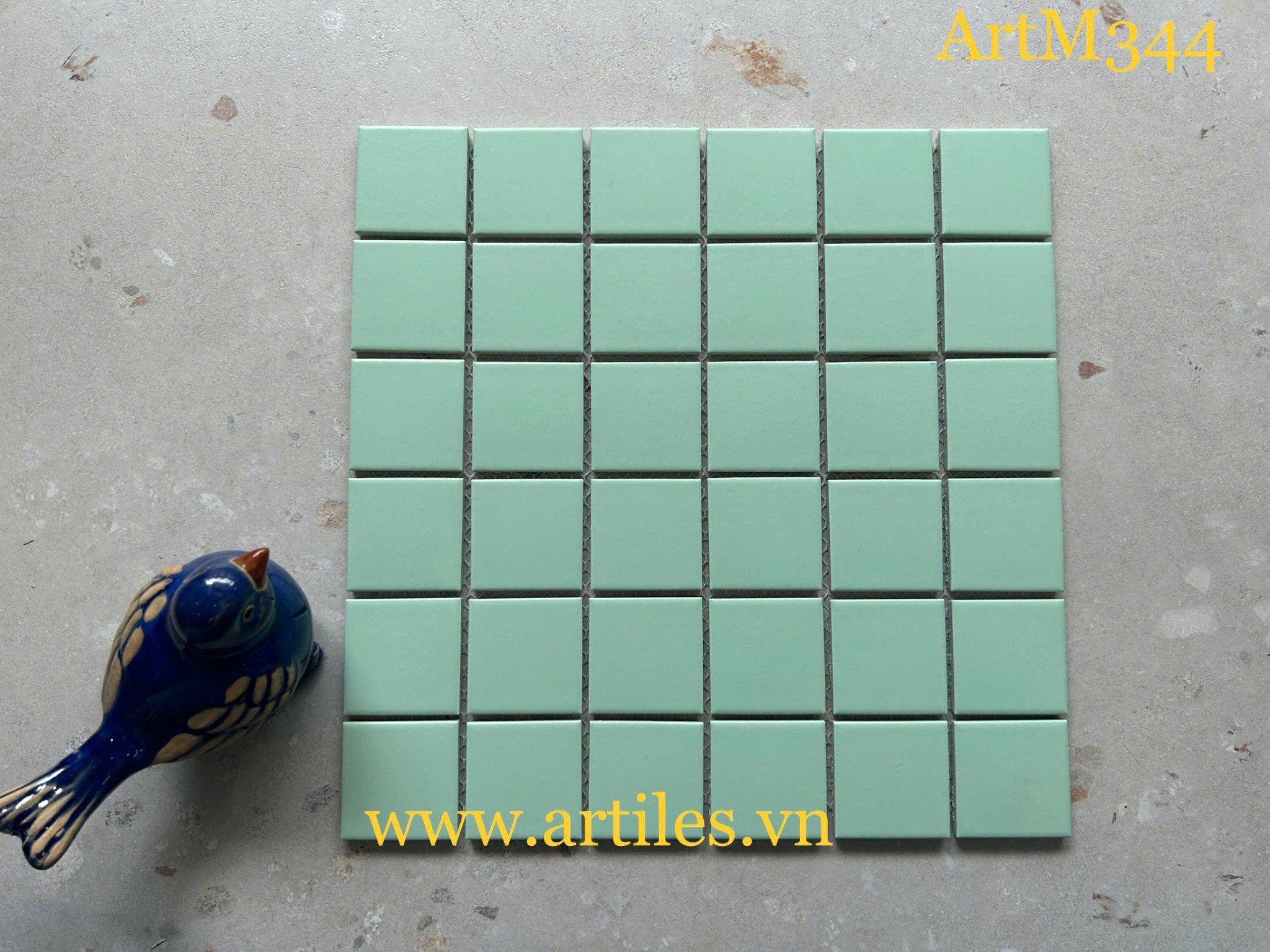 Gạch mosaic màu xanh mint ArtM344