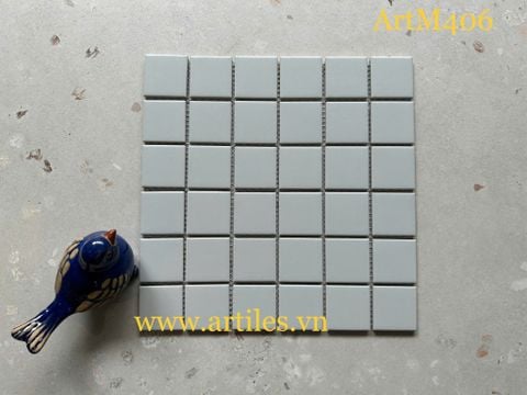  Gạch mosaic xám nhạt mờ ArtM406 