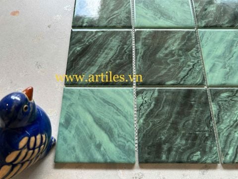  Gạch mosaic 10x10cm vân đá xanh rêu ArtM82 