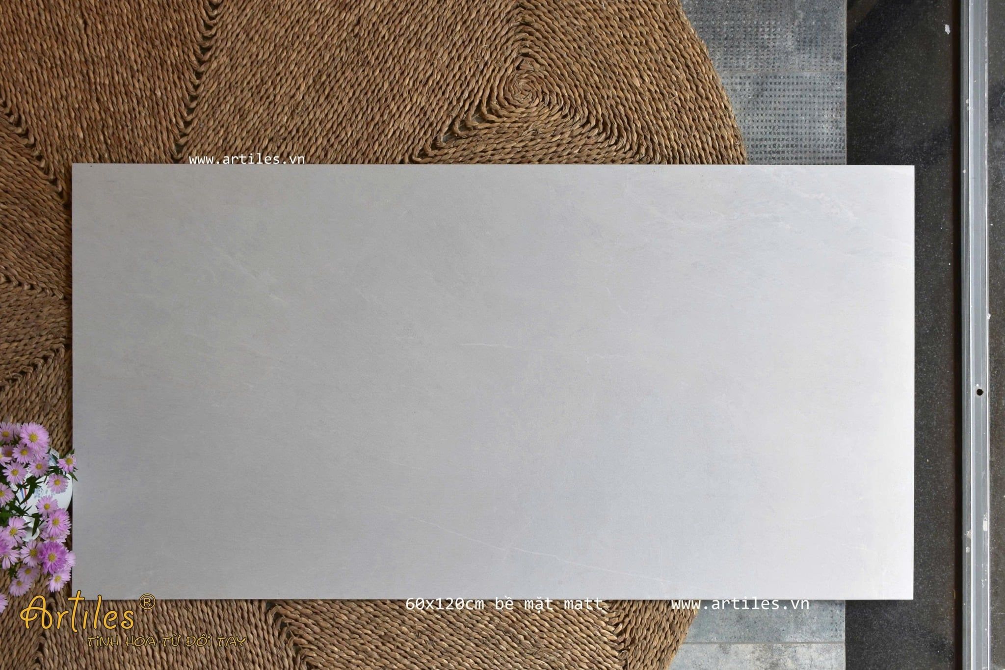 Gạch đá mờ màu trắng ngà 60x120cm ArtMW605