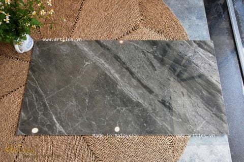  Gạch bóng kiếng Malaysia màu xám đen 60x120cm Art12022 