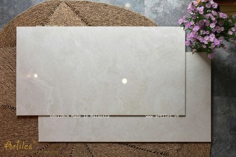  Gạch bóng kiếng Malaysia màu kem beige 60x120cm Art12041 