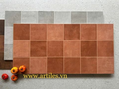  Gạch ốp lát trang trí mix màu đỏ đất 