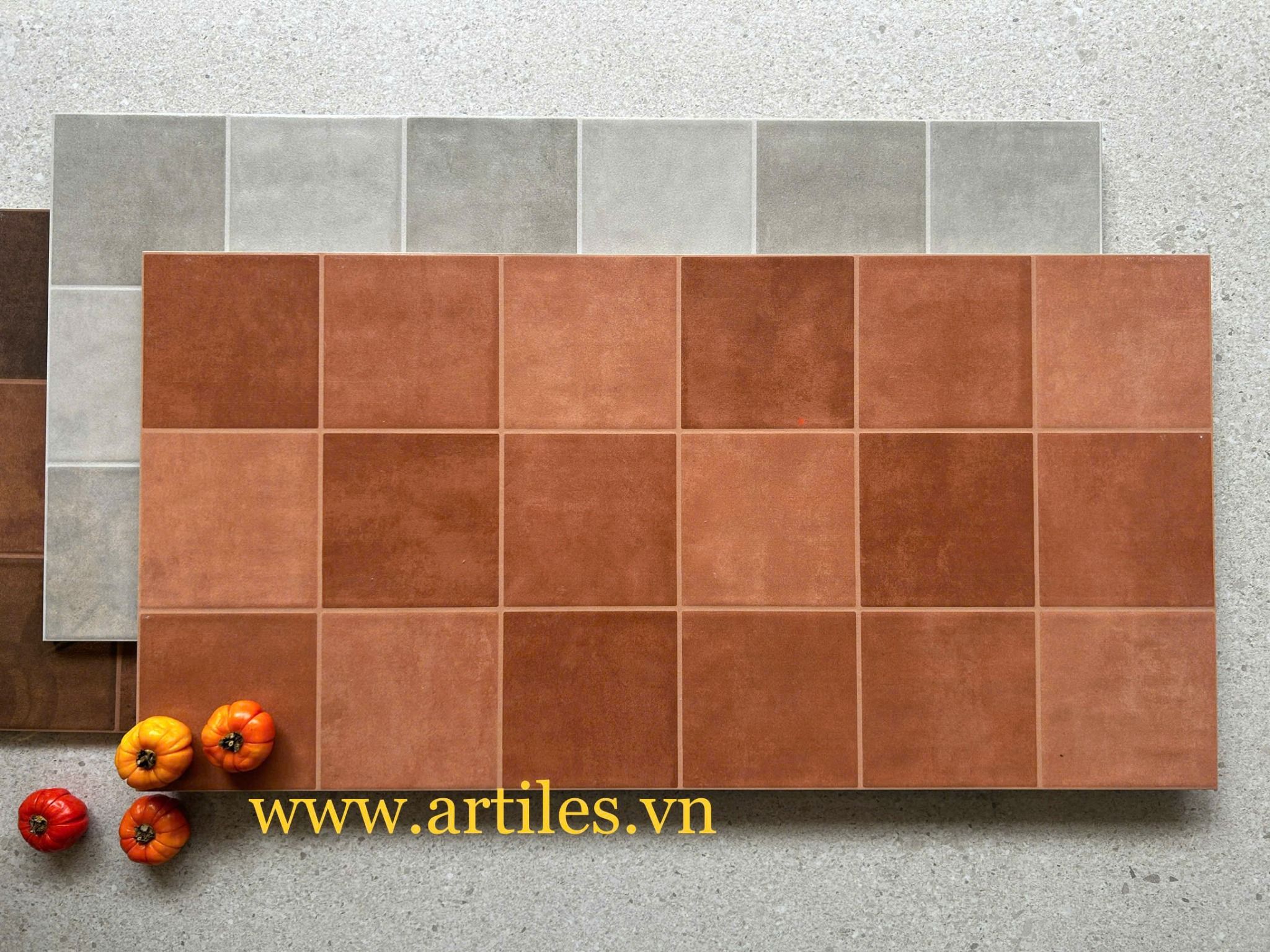 Gạch ốp lát trang trí mix màu đỏ đất Art36Y04F