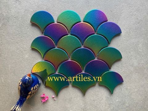  Gạch vảy cá màu cầu vồng 