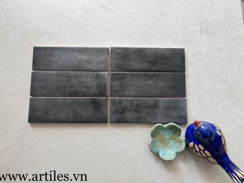  Gạch thẻ màu đen mờ gợn sóng Art07M 