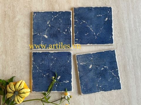  Gạch thẻ men gốm màu xanh dương 