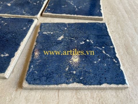  Gạch thẻ men gốm màu xanh dương 
